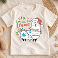 Fa La La Llama Christmas Kids Shirt, Funny Llama Holiday Tee, Christmas Lights Animal Shirt for Kids, Cute Festive Christmas Outfit and Gift — product view 1