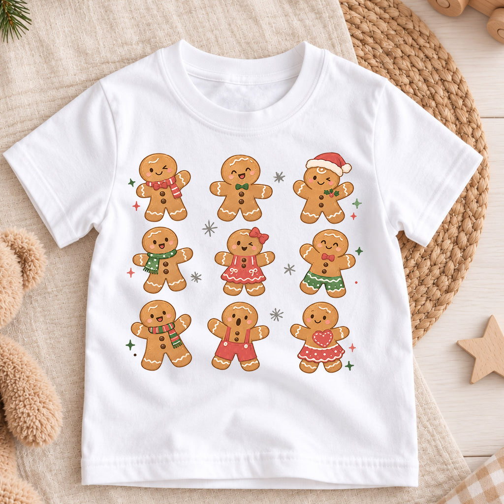Gingerbread Christmas Kids Shirt, Cute Gingerbread Family Tee, Christmas Cookie Holiday Shirt for Kids, Sweet Festive Christmas Outfit and Gift — product view 3