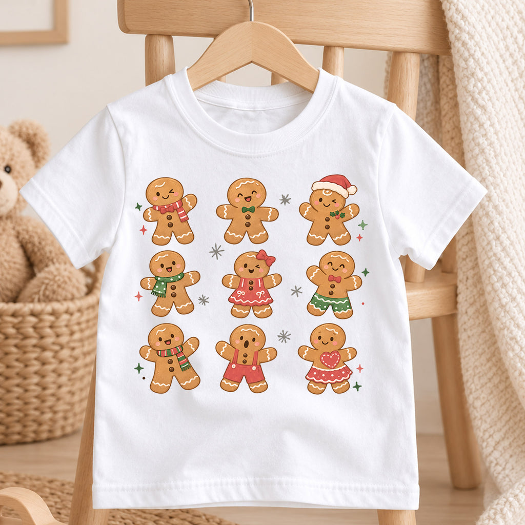 Gingerbread Christmas Kids Shirt, Cute Gingerbread Family Tee, Christmas Cookie Holiday Shirt for Kids, Sweet Festive Christmas Outfit and Gift — product view 4