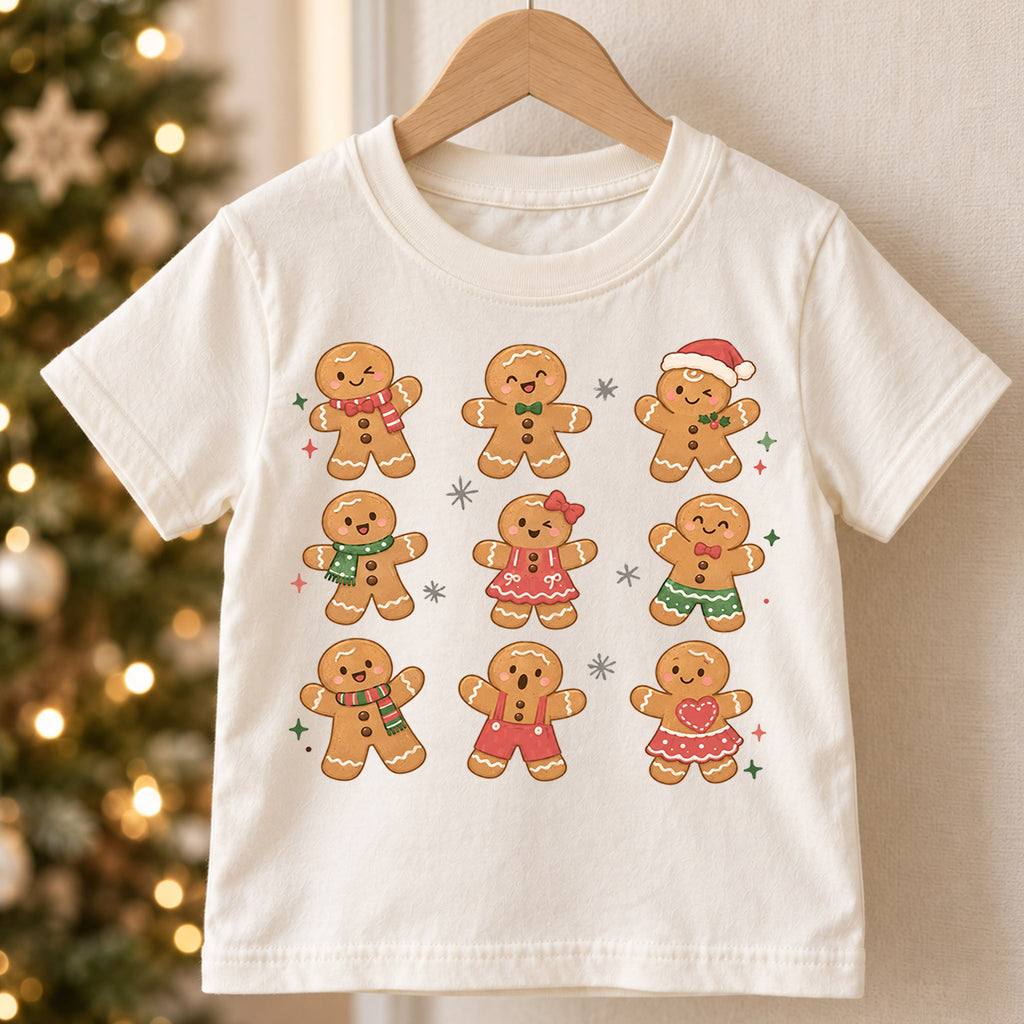Gingerbread Christmas Kids Shirt, Cute Gingerbread Family Tee, Christmas Cookie Holiday Shirt for Kids, Sweet Festive Christmas Outfit and Gift — product view 5