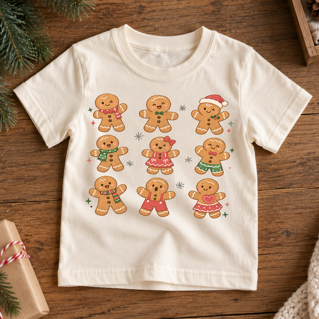 Gingerbread Christmas Kids Shirt, Cute Gingerbread Family Tee, Christmas Cookie Holiday Shirt for Kids, Sweet Festive Christmas Outfit and Gift — product view 7