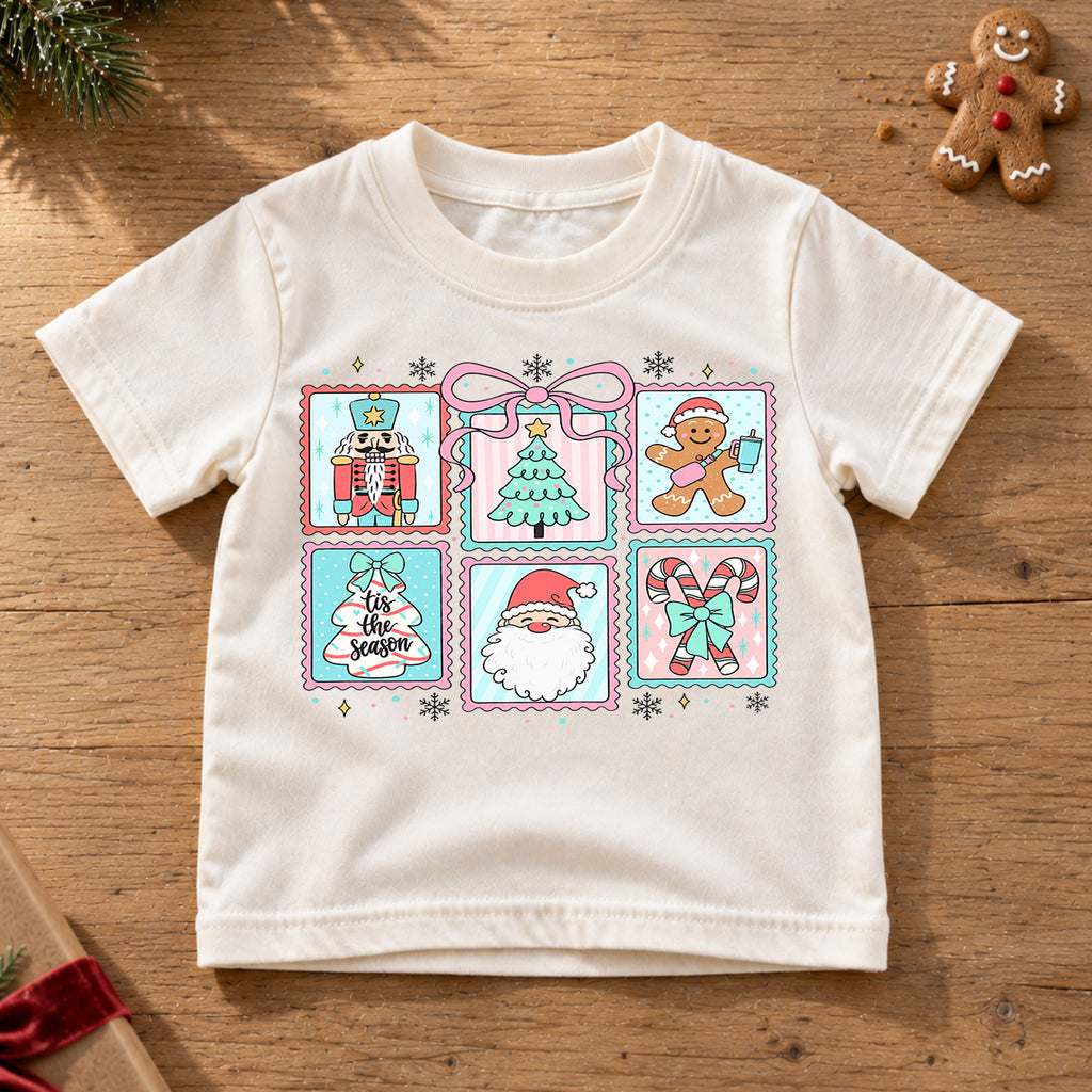 Pink Christmas Kids Shirt, Coquette Nutcracker Santa Holiday Tee, Cute Festive Outfit, Christmas Gift for Girls Cute Christmas Gift Idea — product view 6