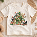 Christmas Cat Tree Kids Shirt, Cute Kitty Holiday Tee, Festive Christmas Outfit, Holiday Gift for Cat Lovers Cute Christmas Gift Idea — product view 1