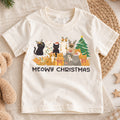 Meowy Christmas Kids Shirt, Cute Cat Holiday Tee, Funny Festive Outfit, Christmas Gift for Cat Lovers, Cute Holiday Party Shirt for Kids — product view 1