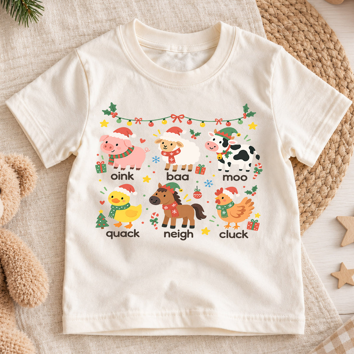 Christmas Cat Faces Kids Shirt, Cute Kitty Holiday Tee, Festive Christmas Outfit, Holiday Gift for Kids, Cute Holiday Party Shirt for Boys — product view 1