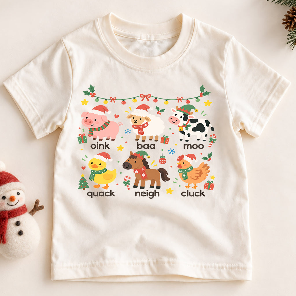 Christmas Cat Faces Kids Shirt, Cute Kitty Holiday Tee, Festive Christmas Outfit, Holiday Gift for Kids, Cute Holiday Party Shirt for Boys — product view 2