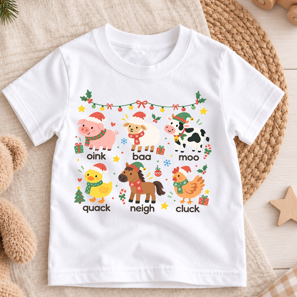 Christmas Cat Faces Kids Shirt, Cute Kitty Holiday Tee, Festive Christmas Outfit, Holiday Gift for Kids, Cute Holiday Party Shirt for Boys — product view 3