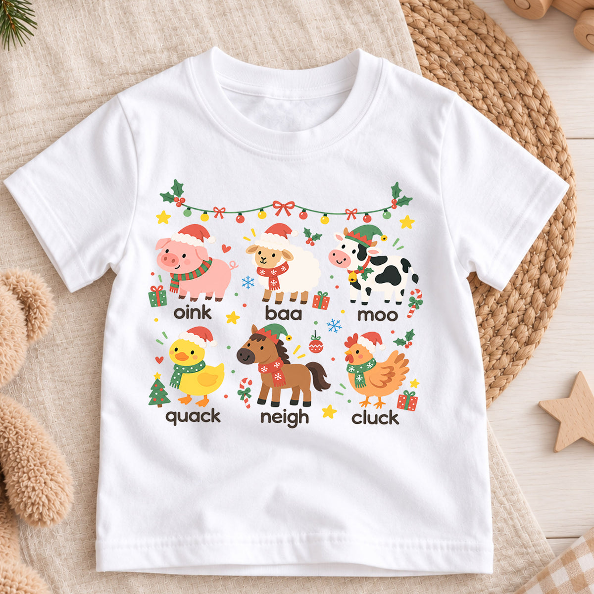 Christmas Cat Faces Kids Shirt, Cute Kitty Holiday Tee, Festive Christmas Outfit, Holiday Gift for Kids, Cute Holiday Party Shirt for Boys — product view 3