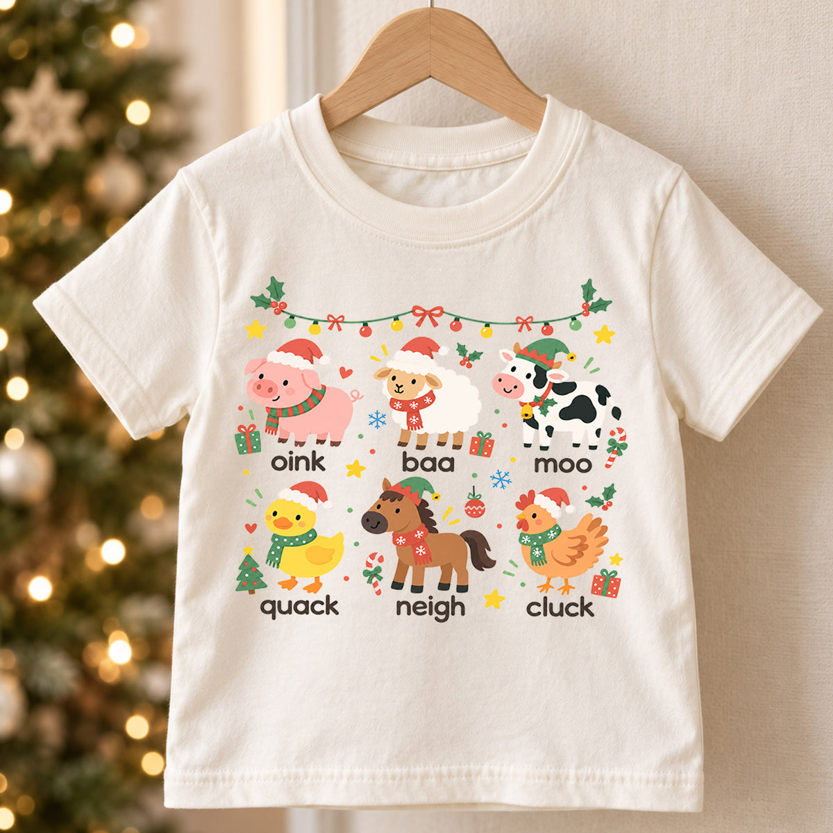 Christmas Cat Faces Kids Shirt, Cute Kitty Holiday Tee, Festive Christmas Outfit, Holiday Gift for Kids, Cute Holiday Party Shirt for Boys — product view 5