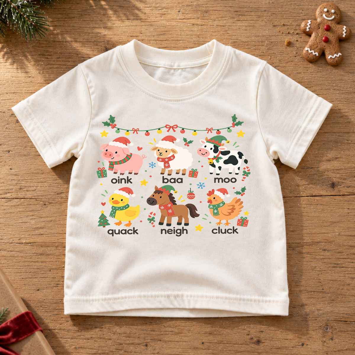 Christmas Cat Faces Kids Shirt, Cute Kitty Holiday Tee, Festive Christmas Outfit, Holiday Gift for Kids, Cute Holiday Party Shirt for Boys — product view 6