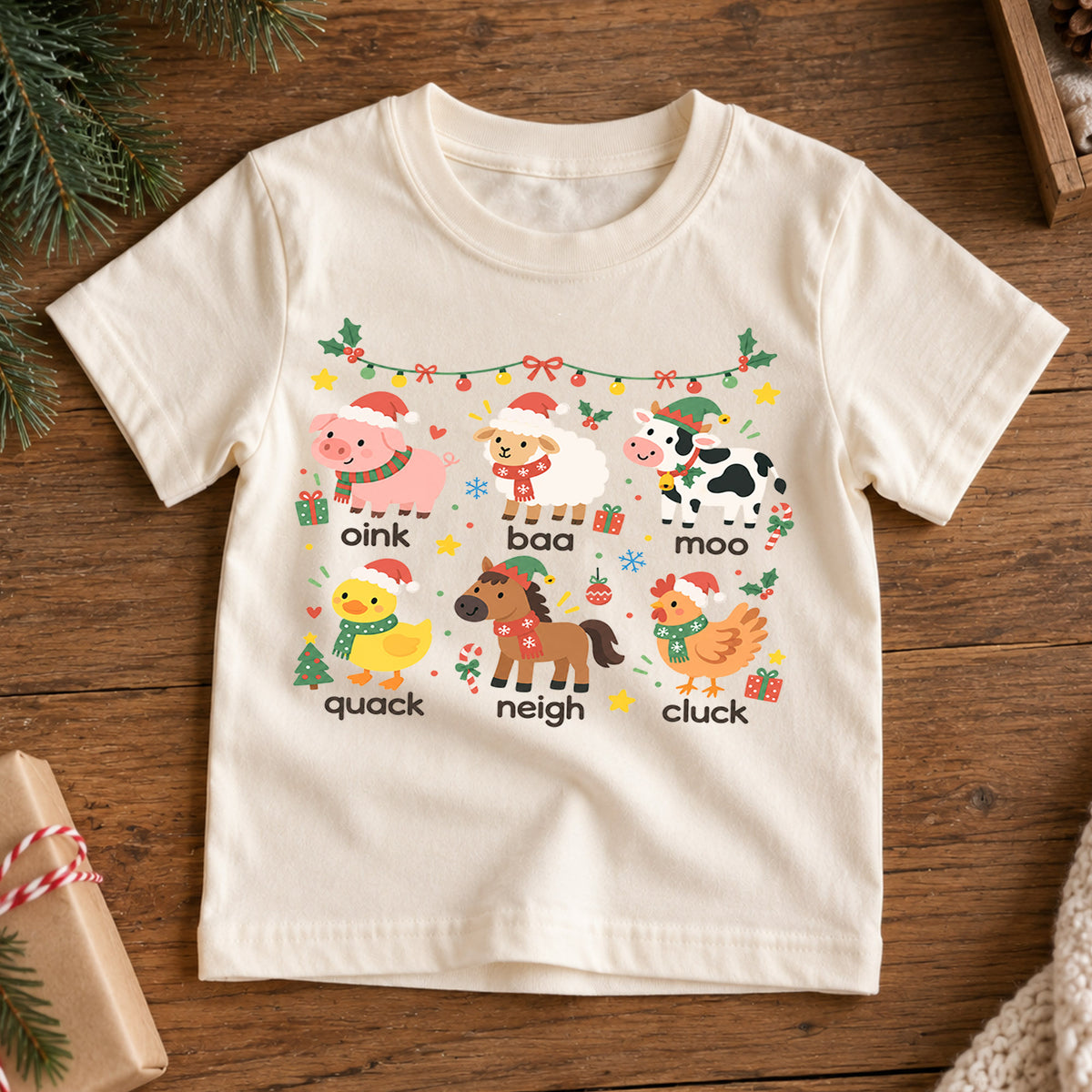 Christmas Cat Faces Kids Shirt, Cute Kitty Holiday Tee, Festive Christmas Outfit, Holiday Gift for Kids, Cute Holiday Party Shirt for Boys — product view 7