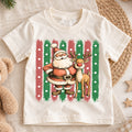 Santa and Reindeer Kids Christmas Shirt, Retro Holiday Tee, Cute Festive Christmas Outfit, Holiday Gift for Children Holiday Gift Idea — product view 1