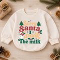 Christmas Baby Romper, Sorry Santa I Drank the Milk Retro Outfit, Funny Holiday Romper, Toddler Xmas Gift, 1st Christmas — product view 1