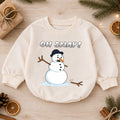 Oh Snap Snowman Christmas Baby Romper, Funny Winter Holiday Outfit, Cute Toddler Christmas Clothes, Xmas Baby Gift — product view 1