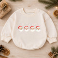 Santa Faces Christmas Baby Romper, Cute Santa Holiday Outfit, Baby First Christmas Clothes, Toddler Xmas Gift — product view 1