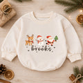 Christmas Baby Romper, Reindeer Snowman Santa Holiday Outfit, Baby Christmas Gift, Toddler Xmas — product view 1