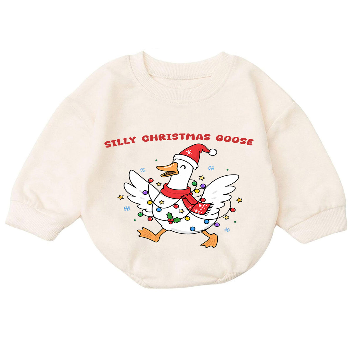 Silly Christmas Goose Baby Romper, Funny Goose Holiday Outfit, Toddler Christmas Romper, Cute Goose Xmas Baby Gift — product view 7