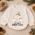 My First Christmas Snowman Baby Romper, Cute Snowman Holiday Outfit, Baby First Christmas Clothes, Toddler Xmas Gift — product view 1