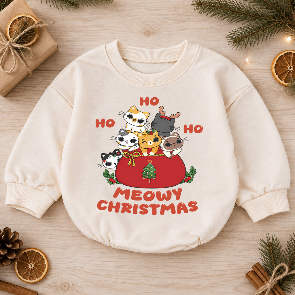 Ho Ho Ho Football Snowman Baby Romper, Sports Christmas Holiday Outfit, Cute Toddler Xmas Clothes, Football Christmas Gift — product view 1