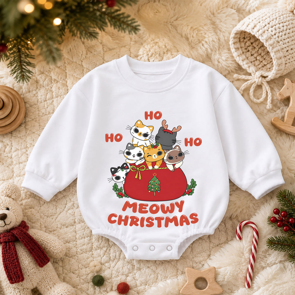 Ho Ho Ho Football Snowman Baby Romper, Sports Christmas Holiday Outfit, Cute Toddler Xmas Clothes, Football Christmas Gift — product view 3