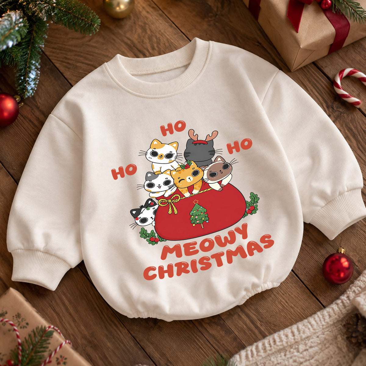 Ho Ho Ho Football Snowman Baby Romper, Sports Christmas Holiday Outfit, Cute Toddler Xmas Clothes, Football Christmas Gift — product view 5