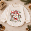 Ho Ho Ho Santa Baby Christmas Romper, Cute Santa Holiday Outfit, Toddler Xmas Clothes, Baby First Christmas Gift — product view 1
