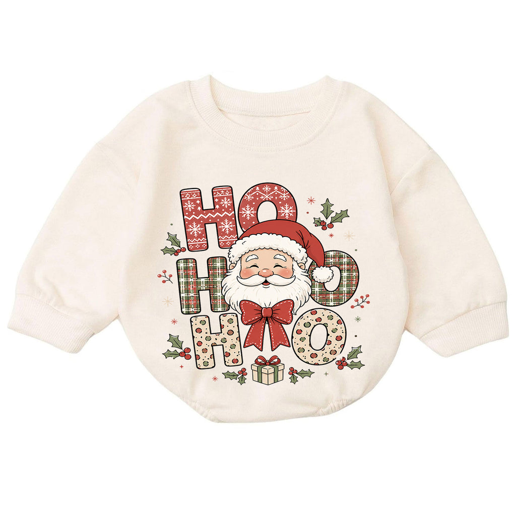 Ho Ho Ho Santa Baby Christmas Romper, Cute Santa Holiday Outfit, Toddler Xmas Clothes, Baby First Christmas Gift — product view 7