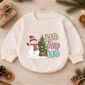 Ho Ho Ho Snowman Christmas Baby Romper, Cute Winter Holiday Outfit, Toddler Xmas Clothes, Baby Christmas Gift — product view 1