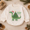 Tree Rex Dinosaur Christmas Baby Romper, Cute Dino Holiday Outfit, Toddler Xmas Clothes, Christmas Dinosaur Gift — product view 1