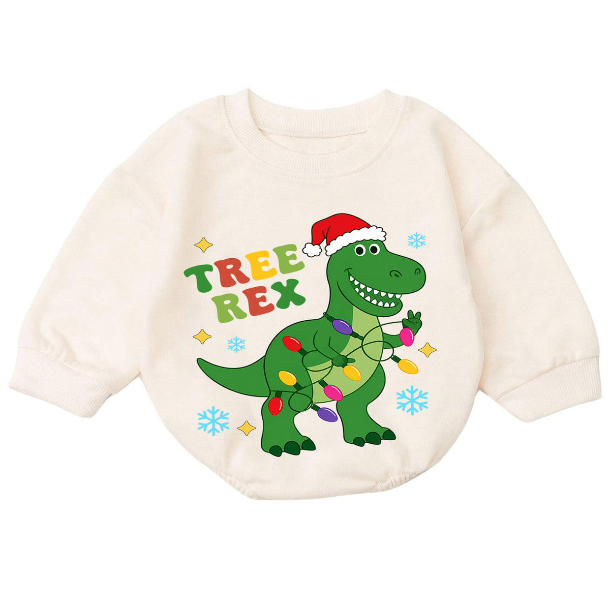 Tree Rex T Rex Christmas Baby Romper, Dinosaur Holiday Outfit, Toddler Xmas Clothes, Funny Christmas Dino Gift — product view 7