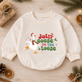 Jolly Goose on the Loose Baby Romper, Funny Christmas Goose Outfit, Festive Holiday Romper, Cute Toddler Baby Xmas Gift — product view 1