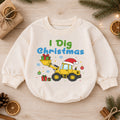 I Dig Christmas Baby Romper, Construction Loader Holiday Outfit, Digger Truck Christmas Romper, Toddler Baby Xmas Gift — product view 1