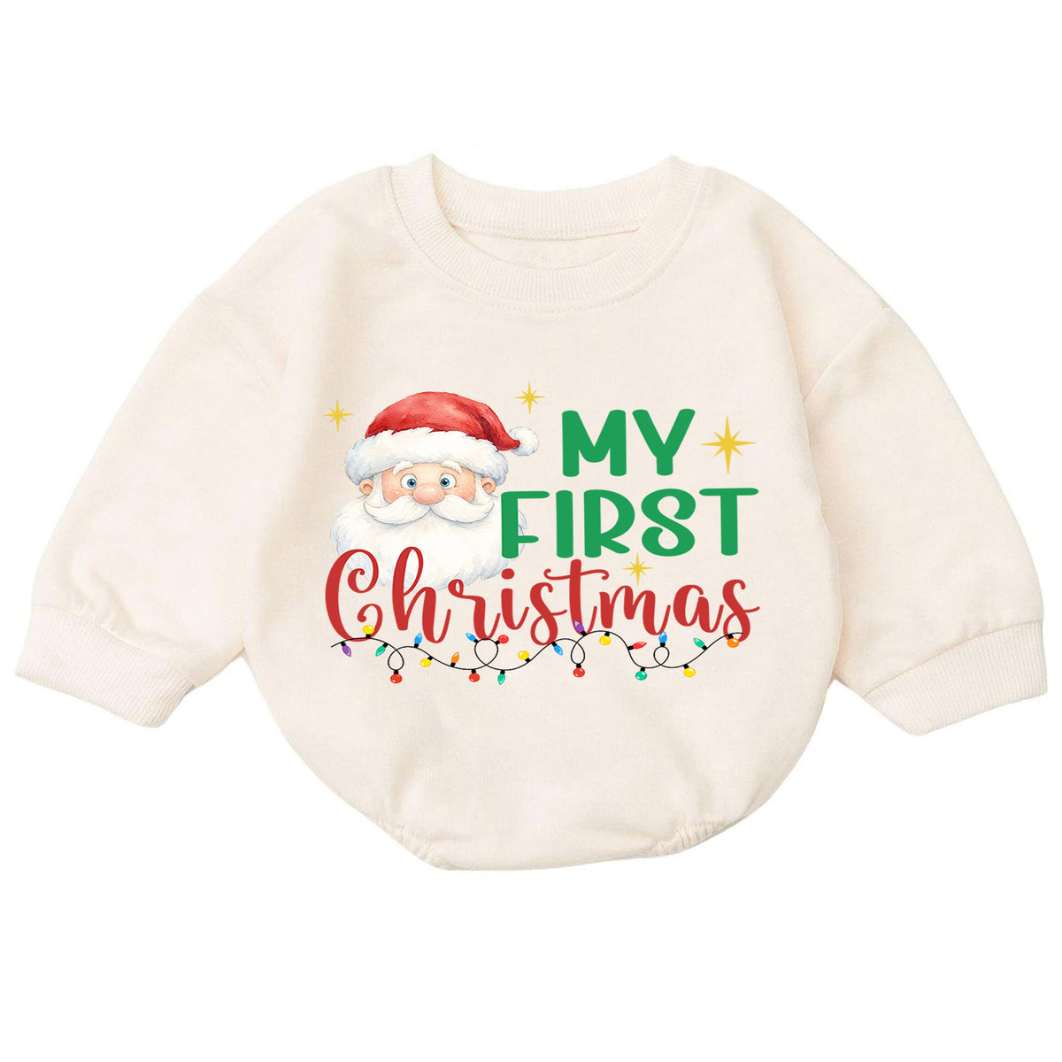 My First Christmas Santa Baby Romper, Cute Santa Holiday Outfit, Baby 1st Christmas Clothes, Toddler Xmas Gift — product view 7