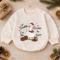 Santa Goose on the Loose Baby Romper, Funny Christmas Goose Outfit, Holiday Nice List Romper, Cute Toddler Goose Xmas Gift — product view 1