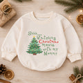 Watching Christmas Movies With Mommy Baby Romper, Mommy and Me Holiday Romper, Toddler 1st Birthday Christmas Outfit, Cute Xmas Gift — product view 1