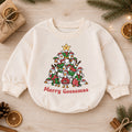 Merry Goosemas Baby Romper, Christmas Goose Tree Outfit, Funny Holiday Romper, Festive Toddler Goose Lover Baby Xmas Gift — product view 1