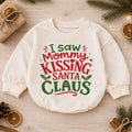 I Saw Mommy Kissing Santa Claus Baby Romper, Funny Christmas Holiday Outfit, Toddler Xmas Clothes, Baby Gift — product view 1
