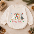 Holly Jolly Christmas Goose Baby Romper, Festive Duck Goose Holiday Outfit, Cute Christmas Romper, Funny Toddler Xmas Gift — product view 1