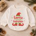 Santa's Little Helper Baby Romper, Elf Christmas Romper, Toddler 1st Birthday Holiday Outfit, Cute Santa Helper Xmas Gift for Baby — product view 1