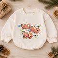 Ho Ho Ho Baby Romper, Christmas Lights Holiday Romper, Retro Santa 1st Birthday Christmas Outfit, Cute Toddler Xmas Gift — product view 1