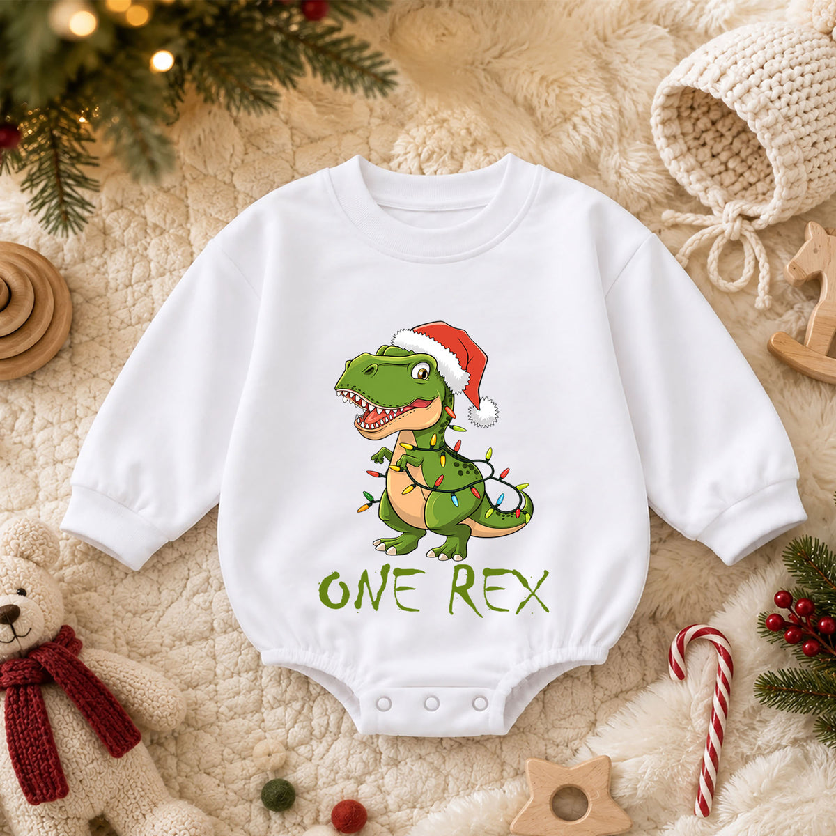 Meowy Christmas Cat Baby Romper, Black Kitty Holiday Outfit, Cute 1st Christmas Keepsake, 1st Birthday Xmas Gift for Cat Lovers — product view 3