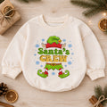 Santa's Crew Baby Romper, Cute Christmas Elf Outfit, Funny Holiday Romper, Toddler Xmas Gift, Baby 1st Christmas Keepsake — product view 1