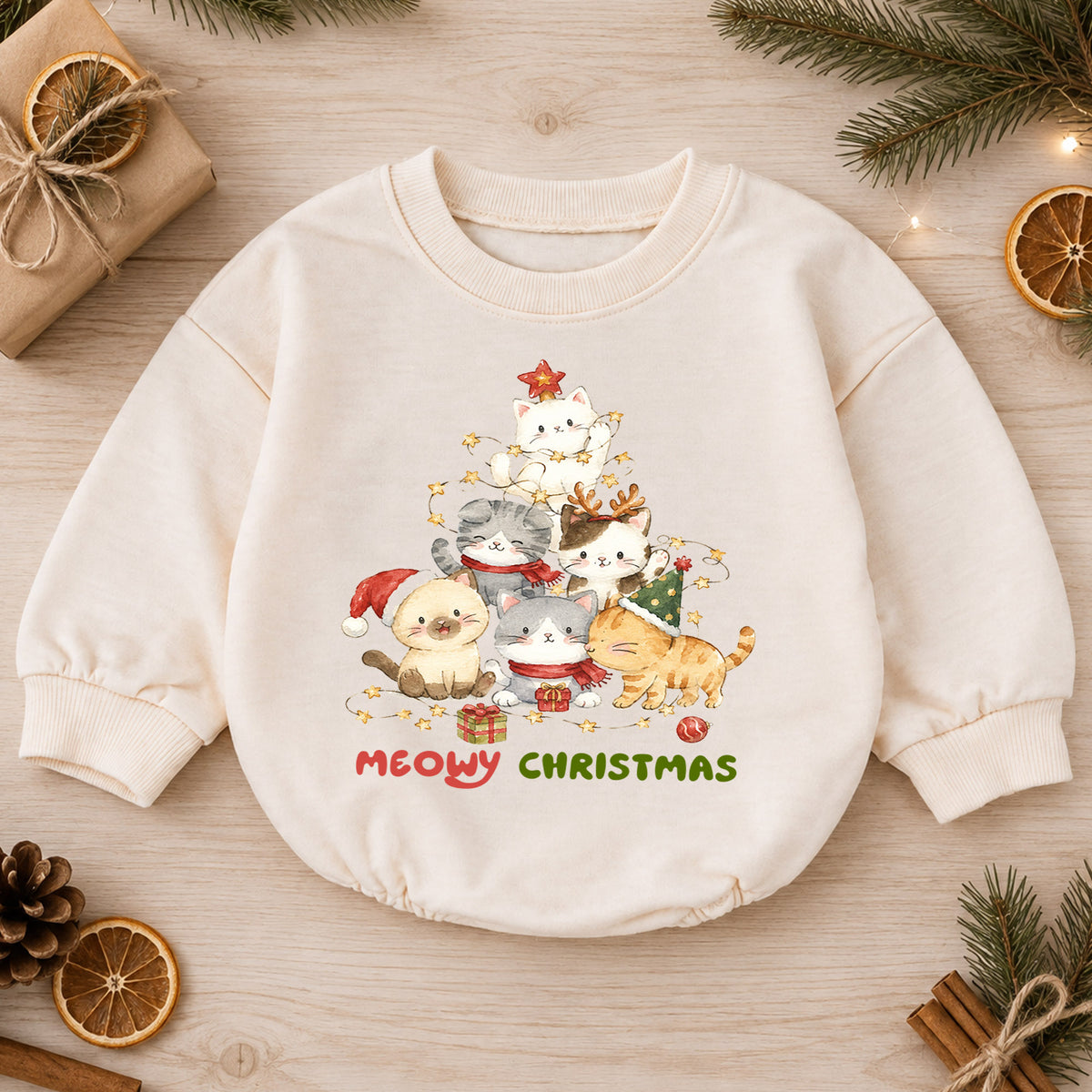 My First Christmas Baby Romper, Christmas Tree Baby Holiday Outfit, Baby 1st Christmas & 1st Birthday Romper, Cute Toddler Xmas Gift — product view 1