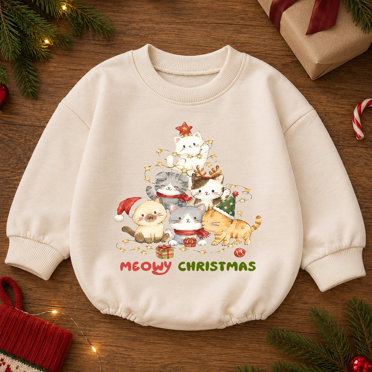 My First Christmas Baby Romper, Christmas Tree Baby Holiday Outfit, Baby 1st Christmas & 1st Birthday Romper, Cute Toddler Xmas Gift — product view 2