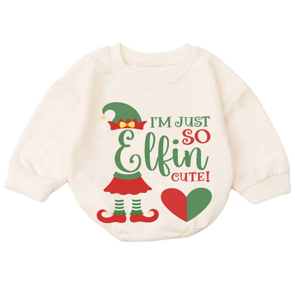I'm Just So Elfin Cute Baby Christmas Romper, Elf Holiday Outfit, Toddler Xmas Clothes, Funny Christmas Baby Gift — product view 7