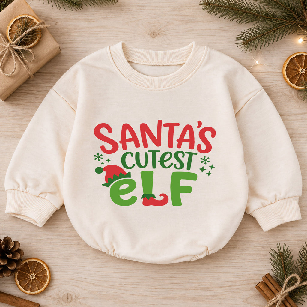 My 1st Christmas Baby Romper, Christmas Tree Santa Hat Holiday Outfit, Baby First Christmas & 1st Birthday Gift, Cute Toddler Xmas Romper — product view 1