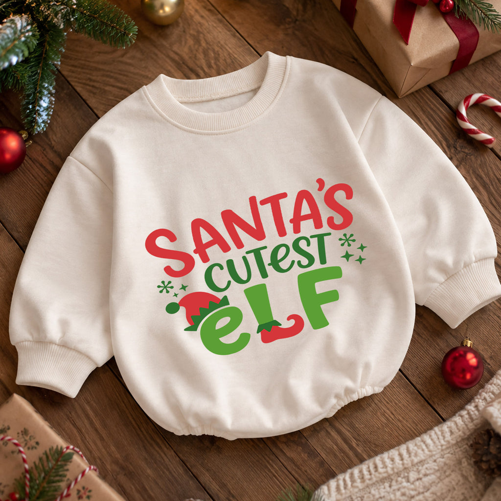 My 1st Christmas Baby Romper, Christmas Tree Santa Hat Holiday Outfit, Baby First Christmas & 1st Birthday Gift, Cute Toddler Xmas Romper — product view 5