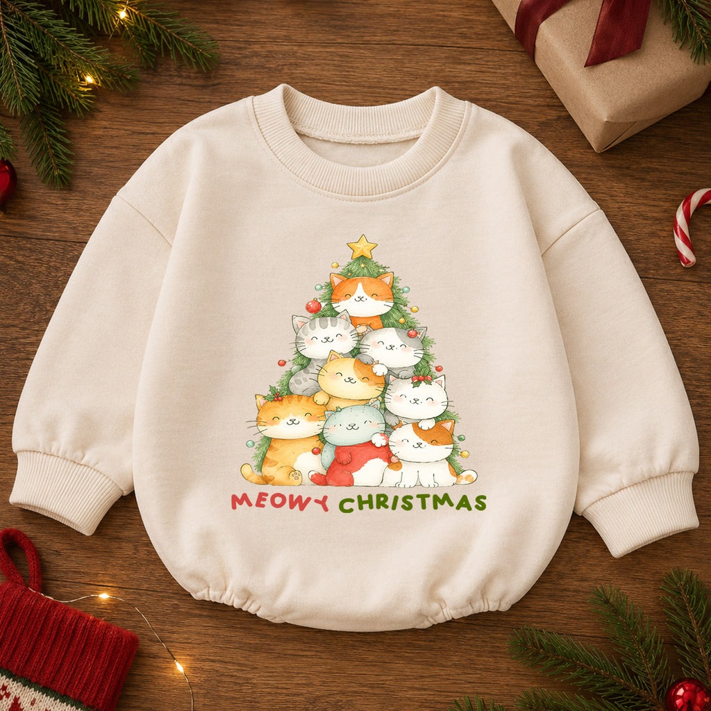 Vintage Snowman First Christmas Baby Romper, My 1st Christmas & 1st Birthday Holiday Outfit, Retro Snowman Xmas Gift — product view 2