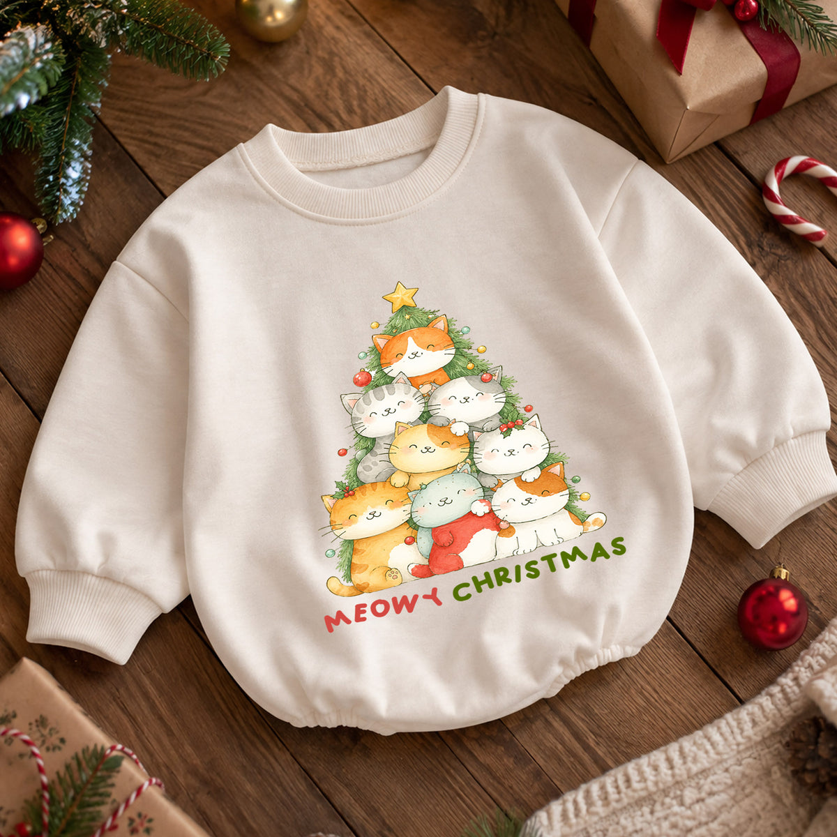 Vintage Snowman First Christmas Baby Romper, My 1st Christmas & 1st Birthday Holiday Outfit, Retro Snowman Xmas Gift — product view 5