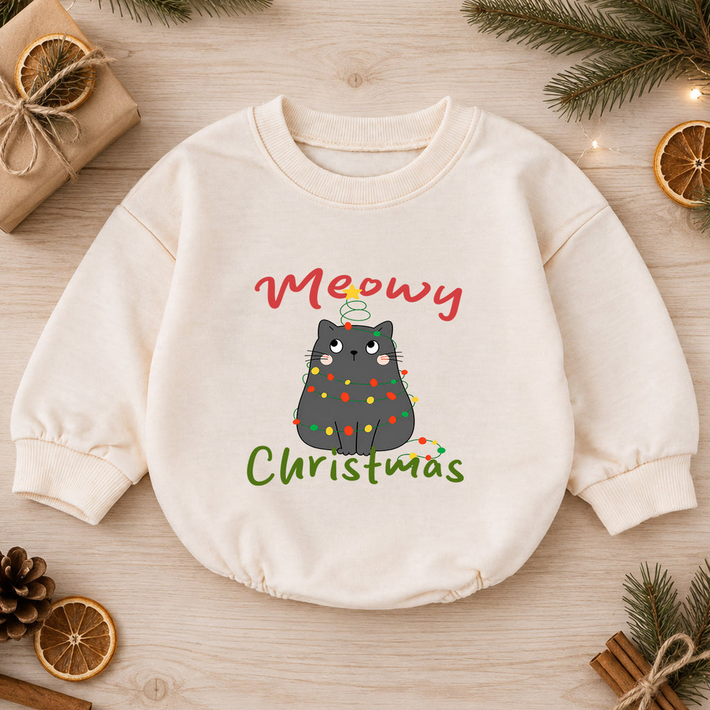 My 1st Christmas Reindeer Baby Romper, First Christmas & 1st Birthday Holiday Outfit, Cute Reindeer Toddler Xmas Romper, Keepsake Gift — product view 1